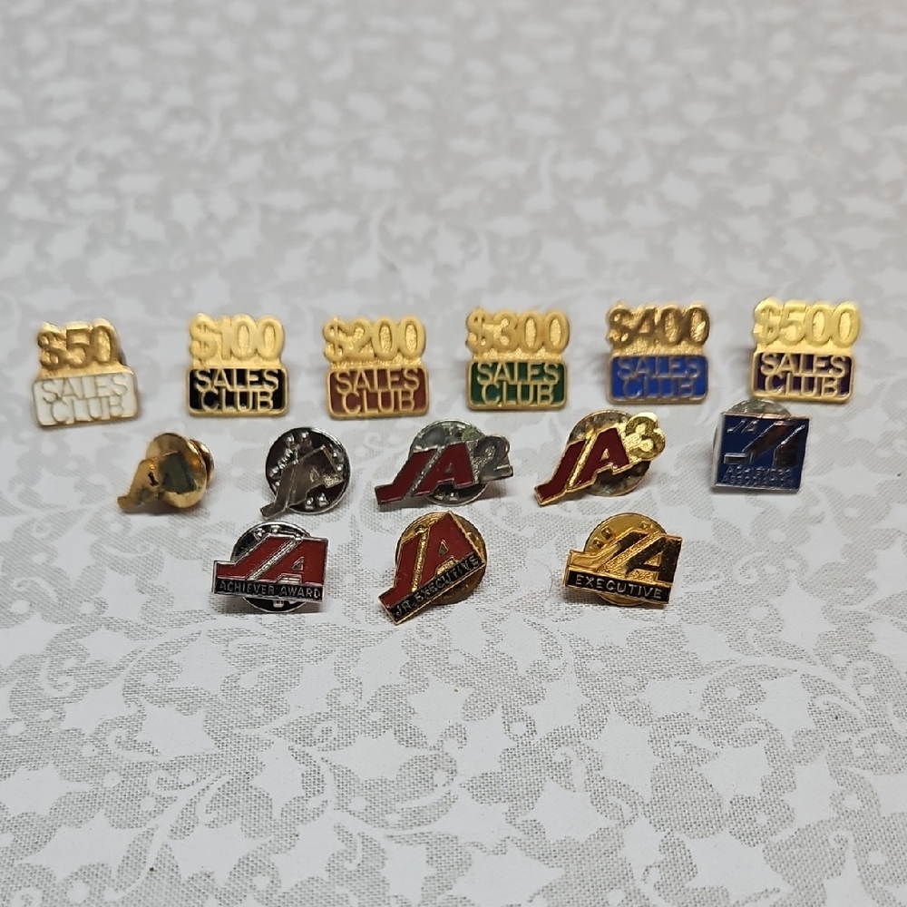 Vintage Junior Achievement JA Executive Service Sales Lapel Pin Tie Tack Lot